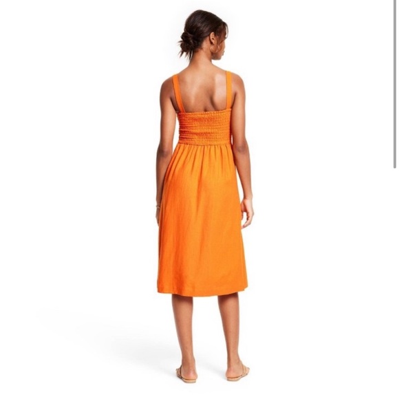 Fe Noel x Target - Double Cut Out Orange Midi Dress Size Small - Picture 2 of 6